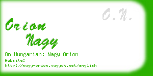 orion nagy business card